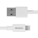 Deltaco USB-A til Lightning Kabel - 1m (MFi) Hvit