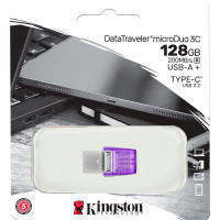 Kingston USB 3.2 Minnepenn OTG 128GB (USB-A) Lilla