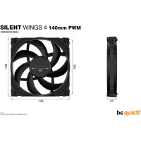 Be Quiet Silent Wings 4 PWM-vifte (140 mm)