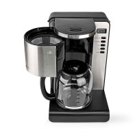 Nedis Kaffemaskin m/klokkefunksjon 1,5L (12 kopper) Aluminiu