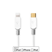 USB-C til Lightning kabel - 2m (MFi) Hvit - Nedis
