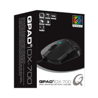 Qpad DX700 Pro Gaming Mus m/RGB (16.000dpi) Svart