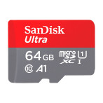 Sandisk Ultra MicroSDXC Kort 64GB A1 m/adapter (UHS-I) Video