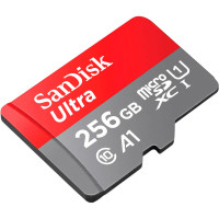 Sandisk Ultra MicroSDXC Kort 256GB A1 m/adapter (UHS-I) App