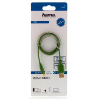 Hama Flexi-Slim USB-C Kabel Gull - 0,75m (USB-C/USB-A) Grønn