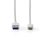 Nedis USB-C 3.2 Kabel 60W - 1m (USB-C/USB-A) Hvit