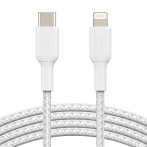Belkin USB-C til Lightning-kabel - 1m (flettet) Hvit