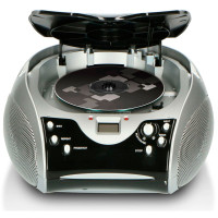Lenco SCD-24 Boombox (FM/CD) Svart/Sølv