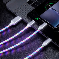 Platinet Lightning Kabel m/LED - 1m (Lightning/USB-A) Hvit