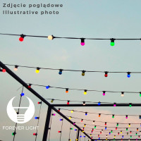 Forever E27 LED Lyskæde u/pærer - 12m (10x slots)