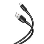 XO NB212 Lightning Kabel 2,1A - 1m (USB-A/Lightning) Svart