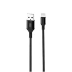 XO NB143 Lightning-kabel 2,4A - 1m (USB-A/Lightning) Svart