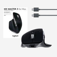 Logitech MX Master 3S Mac Trådløs Mus (BT/2,4GHz) Space Grey