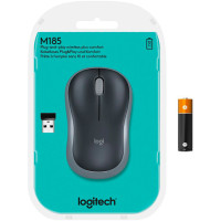 Logitech M185 Trådløs Mus Kompakt (USB nano) Grå