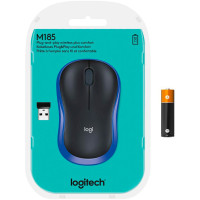 Logitech M185 Trådløs Mus Kompakt (USB nano) Blå