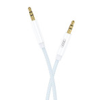 XO NB-R211C Minijack Kabel - 1m (3,5mm/3,5mm) Hvit/Blå