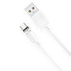 XO NB187 Micro USB til USB-A Kabel 2,1A -1m (magnetisk) Hvit