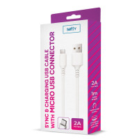 Setty Micro USB Kabel 2A - 1m (USB-A/microUSB) Hvit