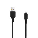 Setty USB-C Kabel 2A - 1m (USB-A/USB-C) Svart
