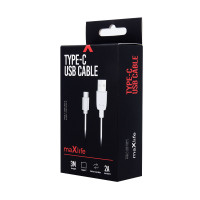 Maxlife USB-C Kabel 2A - 3m (USB-A/USB-C) Hvit