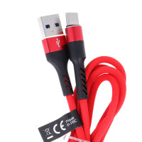Maxlife MXUC-01 USB-C Kabel 2A - 1m (USB-A/USB-C) Rød