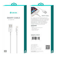 Devia Lightning Kabel 2.1A - 2m (USB-A/Lightning) Hvit