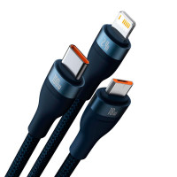 Baseus Flash II USB-A Multikabel 3,5A - 1,5m (3-i-1) Blå