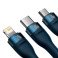 Baseus Flash II USB-A Multikabel 3,5A - 1,5m (3-i-1) Blå