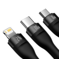 Baseus Flash II USB-A/C Multikabel 100W - 1,5  (3-i-1) Svart