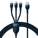 Baseus Flash II USB-A/C Multikabel 100W - 1,5m (3-i-1) Blå