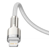 Baseus Cafule USB-C - Lightning Kabel 20W - 2m (Metall) Hvit