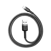 Baseus Cafule Lightning - USB-A Kabel 2,4A - 0,5m (Grå/Svart