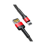 Baseus Cafule Lightning - USB-A (vendbar) 2,4A 1m - Rød/Svar