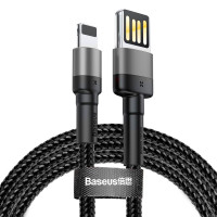 Baseus Cafule Lightning - USB-A (vendbar) 1,5A 2m - Grå/Svar