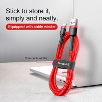 Baseus Cafule USB-C - USB-A Kabel 3A - 0,5m (Rød/Rød)