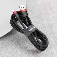 Baseus Cafule USB-C - USB-A Kabel 3A - 1m (Rød/Svart)
