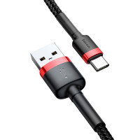 Baseus Cafule USB-C - USB-A Kabel 2A - 2m (Rød/Svart)