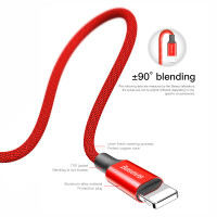 Baseus Yiven Lightning - USB-A Kabel 2A - 1,8m (Rød)