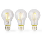 LED-glødelampe E27 - 7W (64W) 2700K - 3-pakning