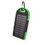 Setty Powerbank m/solcelle 5000mAh (2x USB-A) Grønn