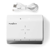 Nedis Klokkeradio m/Qi-lader + Nattlys 15W (USB -port) Hvit