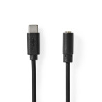 Nedis USB-C til Minijack-kabel - 1 m (USB-C/3,5 mm hunn)