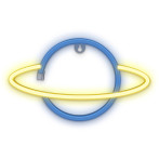 Forever Neon LED-lampe - Saturn (Batteri/USB) Blå/gul
