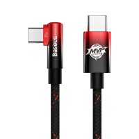 Baseus MVP 2 USB-C - USB-C Kabel m/vinkel 100W - 2m - Rød