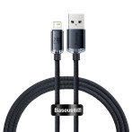 Baseus Crystal Lightning - USB-A Kabel 2,4A Svart - 1,2m