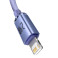 Baseus Crystal Lightning - USB-A Kabel 2,4A Lilla - 2m