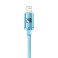 Baseus Crystal Lightning - USB-A Kabel 2,4A Lyseblå - 1,2m