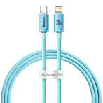Baseus Crystal USB-C - Lightning Kabel 20W Lyseblå - 1,2m