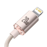Baseus Crystal USB-C - Lightning Kabel 20W Rosa - 1,2m