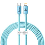Baseus Crystal USB-C - Lightning Kabel 20W Lyseblå - 2m